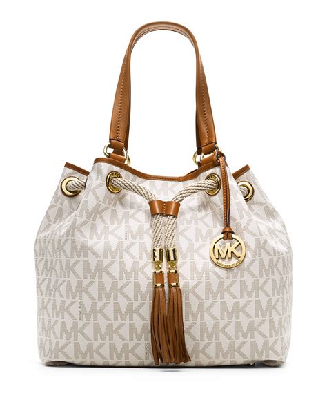 tan and white michael kors purse|Michael Kors beige purse.